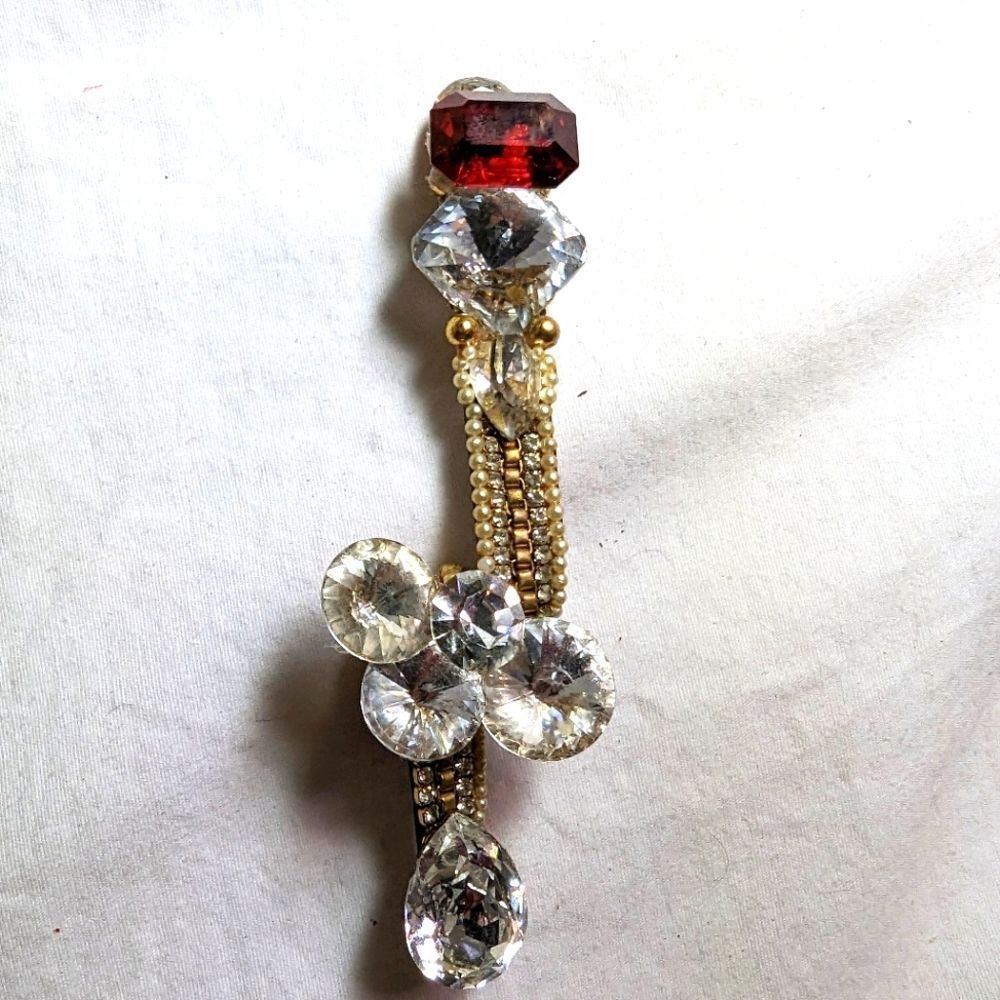 Wendy Gell Brooch Ruby And Crystal Swarovski Jeweled Spiral Very Unique.
